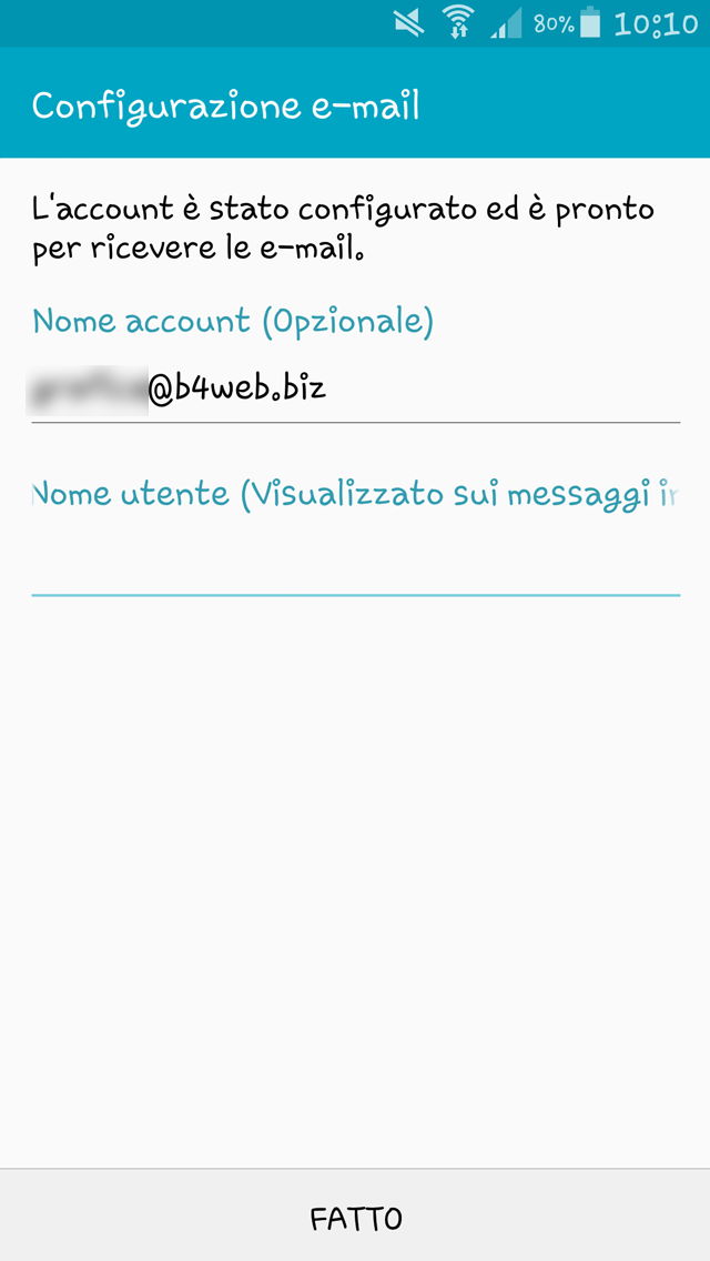 configurazione email